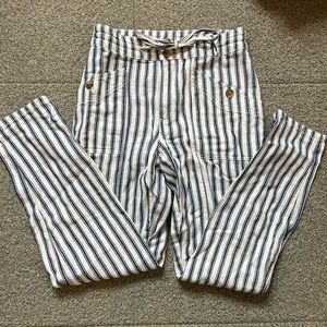 American Eagle Outfitters stripped linen pants.